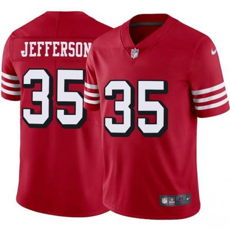 Red Throwback Tony Jefferson 49ers Jersey Custom Sewn-on Patches Mens Womens Youth