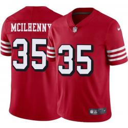 Red Throwback Don McIlhenny 49ers Jersey Custom Sewn-on Patches Mens Womens Youth