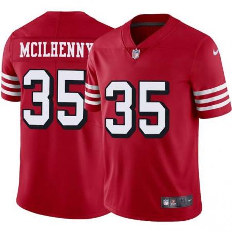 Red Throwback Don McIlhenny 49ers Jersey Custom Sewn-on Patches Mens Womens Youth