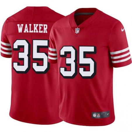 Red Throwback Elliott Walker 49ers Jersey Custom Sewn-on Patches Mens Womens Youth