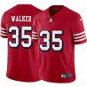 Red Throwback Elliott Walker 49ers Jersey Custom Sewn-on Patches Mens Womens Youth