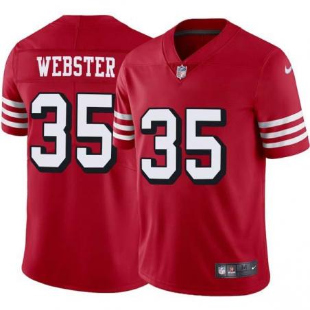 Red Throwback Ken Webster 49ers Jersey Custom Sewn-on Patches Mens Womens Youth