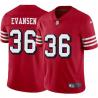 Red Throwback Paul Evansen 49ers Jersey Custom Sewn-on Patches Mens Womens Youth