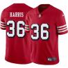Red Throwback Marcell Harris 49ers Jersey Custom Sewn-on Patches Mens Womens Youth