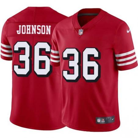 Red Throwback Dontae Johnson 49ers Jersey Custom Sewn-on Patches Mens Womens Youth