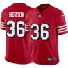 Red Throwback John Morton 49ers Jersey Custom Sewn-on Patches Mens Womens Youth
