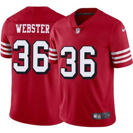 Red Throwback Jason Webster 49ers Jersey Custom Sewn-on Patches Mens Womens Youth
