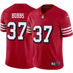 Red Throwback Homer Hobbs 49ers Jersey Custom Sewn-on Patches Mens Womens Youth