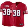 Red Throwback Antone Exum 49ers Jersey Custom Sewn-on Patches Mens Womens Youth