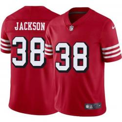 Red Throwback Jim Jackson 49ers Jersey Custom Sewn-on Patches Mens Womens Youth