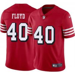 Red Throwback William Floyd 49ers Jersey Custom Sewn-on Patches Mens Womens Youth