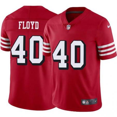 Red Throwback William Floyd 49ers Jersey Custom Sewn-on Patches Mens Womens Youth