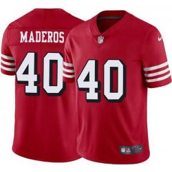 Red Throwback George Maderos 49ers Jersey Custom Sewn-on Patches Mens Womens Youth
