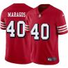 Red Throwback Chris Maragos 49ers Jersey Custom Sewn-on Patches Mens Womens Youth