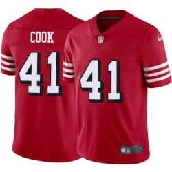 Red Throwback Toi Cook 49ers Jersey Custom Sewn-on Patches Mens Womens Youth