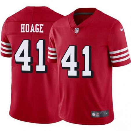 Red Throwback Terry Hoage 49ers Jersey Custom Sewn-on Patches Mens Womens Youth