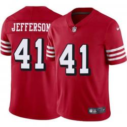 Red Throwback Tony Jefferson 49ers Jersey Custom Sewn-on Patches Mens Womens Youth