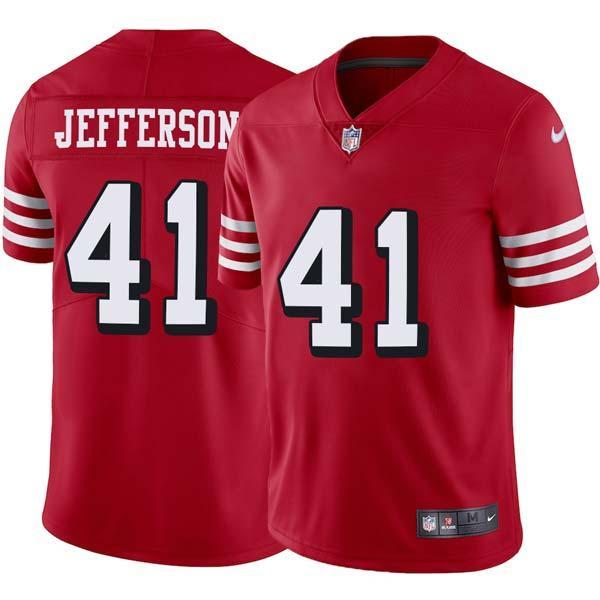 Red Throwback Tony Jefferson 49ers Jersey Custom Sewn-on Patches Mens Womens Youth