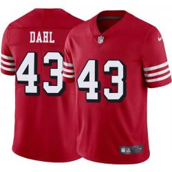 Red Throwback Craig Dahl 49ers Jersey Custom Sewn-on Patches Mens Womens Youth
