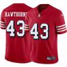 Red Throwback Duane Hawthorne 49ers Jersey Custom Sewn-on Patches Mens Womens Youth
