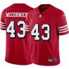 Red Throwback Tom McCormick 49ers Jersey Custom Sewn-on Patches Mens Womens Youth