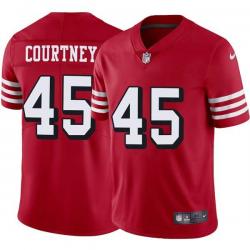 Red Throwback Matt Courtney 49ers Jersey Custom Sewn-on Patches Mens Womens Youth