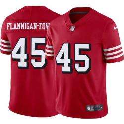 Red Throwback Demetrius Flannigan-Fowles 49ers Jersey Custom Sewn-on Patches Mens Womens Youth