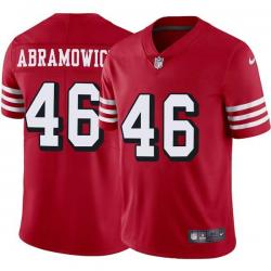Red Throwback Danny Abramowicz 49ers Jersey Custom Sewn-on Patches Mens Womens Youth