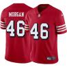 Red Throwback Melvin Morgan 49ers Jersey Custom Sewn-on Patches Mens Womens Youth