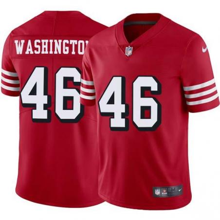 Red Throwback Tim Washington 49ers Jersey Custom Sewn-on Patches Mens Womens Youth