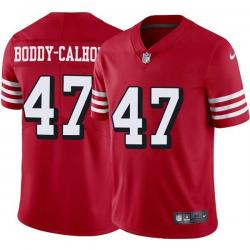 Red Throwback Briean Boddy-Calhoun 49ers Jersey Custom Sewn-on Patches Mens Womens Youth