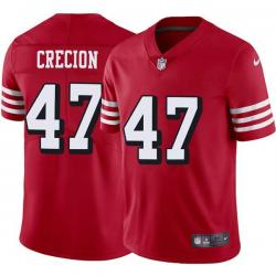 Red Throwback Gabe Crecion 49ers Jersey Custom Sewn-on Patches Mens Womens Youth
