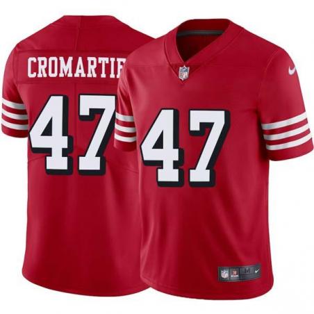 Red Throwback Marcus Cromartie 49ers Jersey Custom Sewn-on Patches Mens Womens Youth