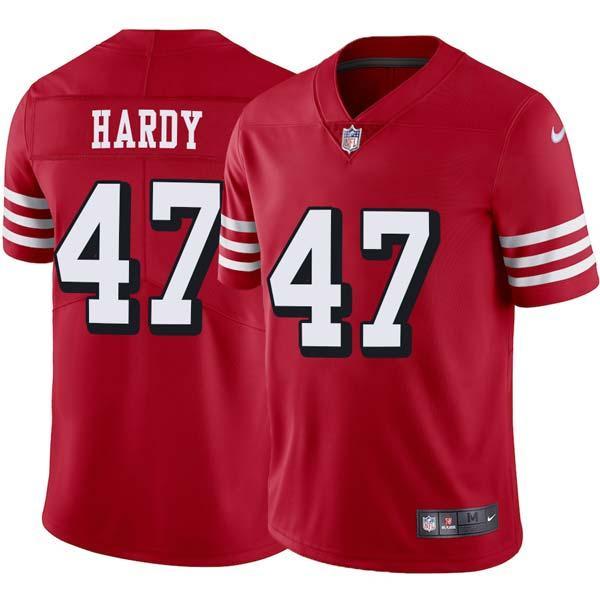 Red Throwback Andre Hardy 49ers Jersey Custom Sewn-on Patches Mens Womens Youth