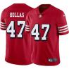 Red Throwback Hugo Hollas 49ers Jersey Custom Sewn-on Patches Mens Womens Youth