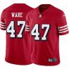 Red Throwback Kevin Ware 49ers Jersey Custom Sewn-on Patches Mens Womens Youth