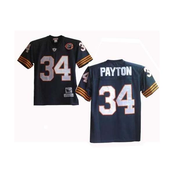 Walter Payton Chicago Football Jersey - Chicago #34 Football Jersey(Navy Throwback with Bear Patch)