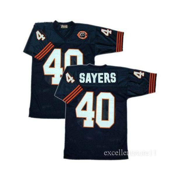Gale Sayers Chicago Football Jersey - Chicago #40 Football Jersey(Throwback Navy With Bear patch)