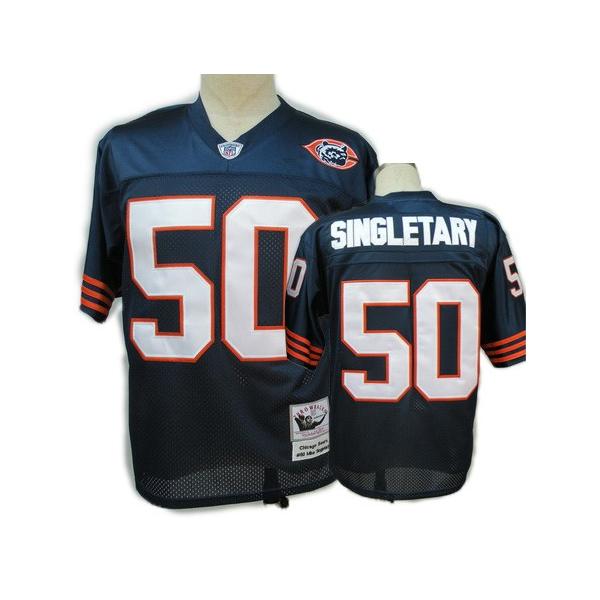 Mike Singletary Chicago Football Jersey - Chicago #50 Football Jersey(Throwback Navy With Bear patch)