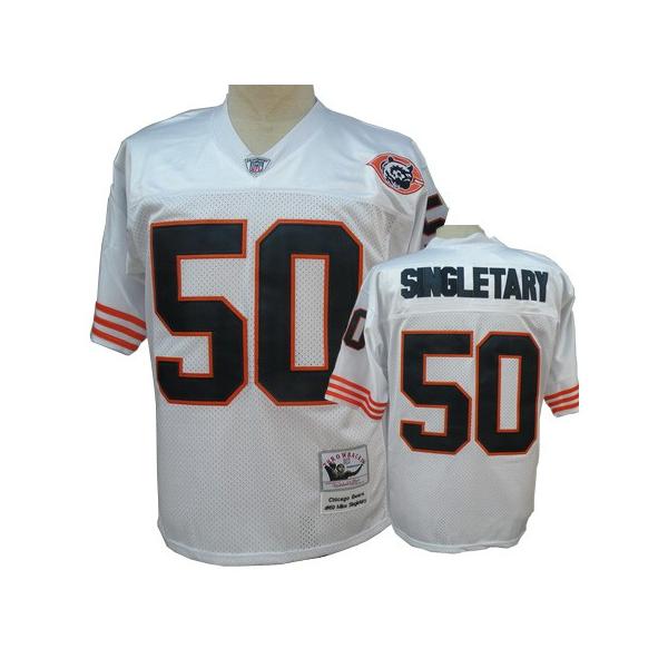Mike Singletary Chicago Football Jersey - Chicago #50 Football Jersey(Throwback White with Bear patch)