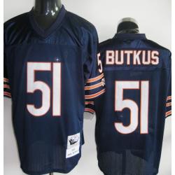 Navy Throwback Dick Butkus Chicago Bears #51 Jersey