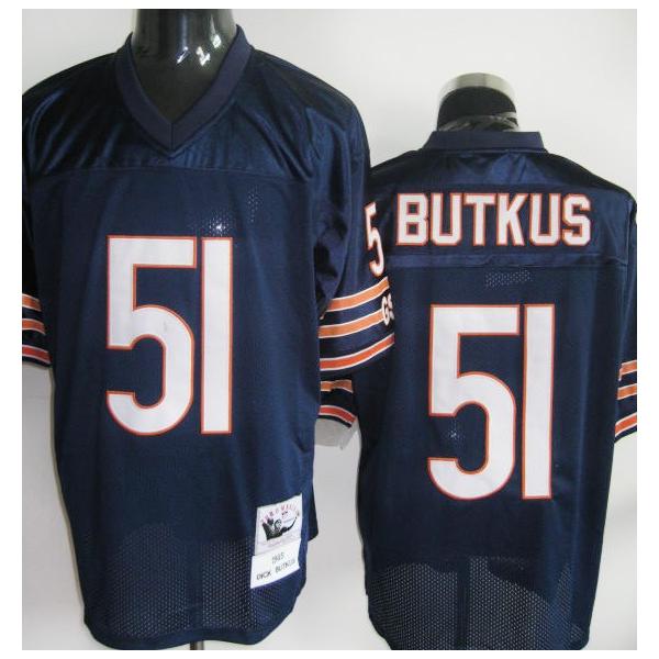 Navy Throwback Dick Butkus Chicago Bears #51 Jersey