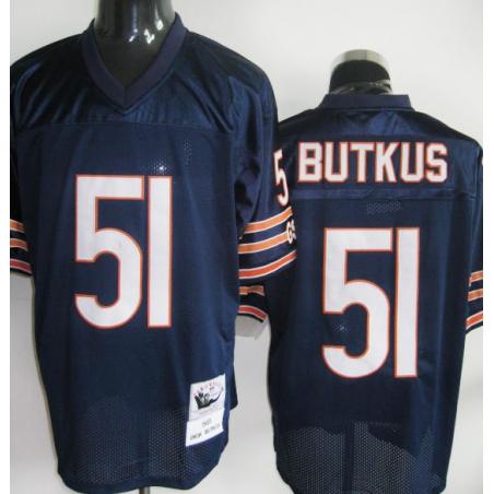 Navy Throwback Dick Butkus Chicago Bears #51 Jersey