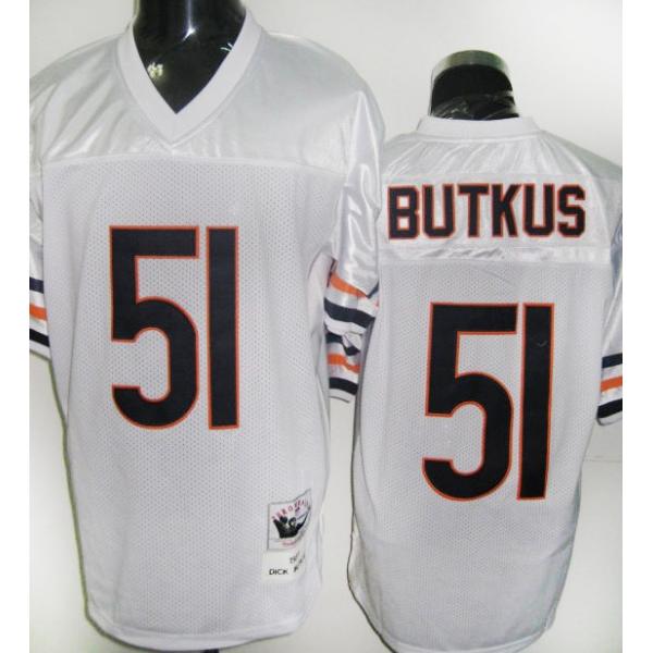 White Throwback Dick Butkus Chicago Bears #51 Jersey