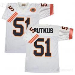 Dick Butkus Chicago Football Jersey - Chicago #51 Football Jersey(White Throwback with bear patch)