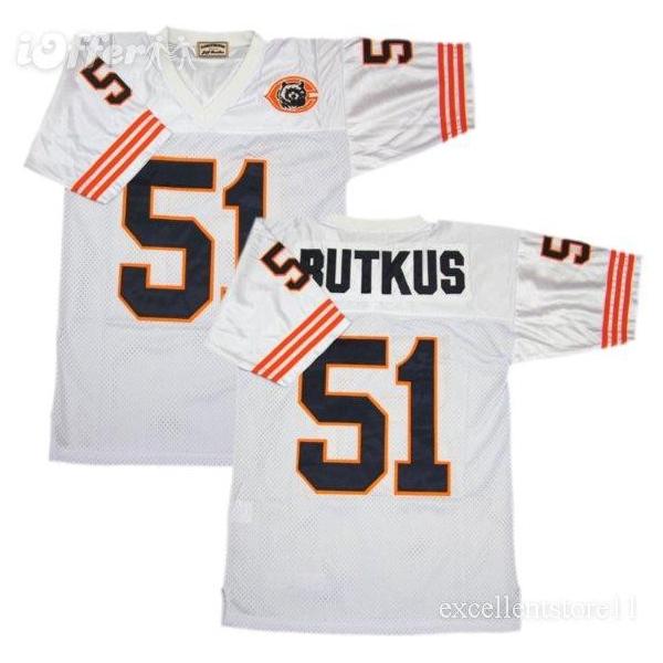 Dick Butkus Chicago Football Jersey - Chicago #51 Football Jersey(White Throwback with bear patch)