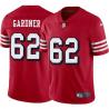 Red Throwback Andrew Gardner 49ers Jersey Custom Sewn-on Patches Mens Womens Youth
