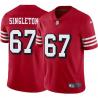 Red Throwback Ron Singleton 49ers Jersey Custom Sewn-on Patches Mens Womens Youth