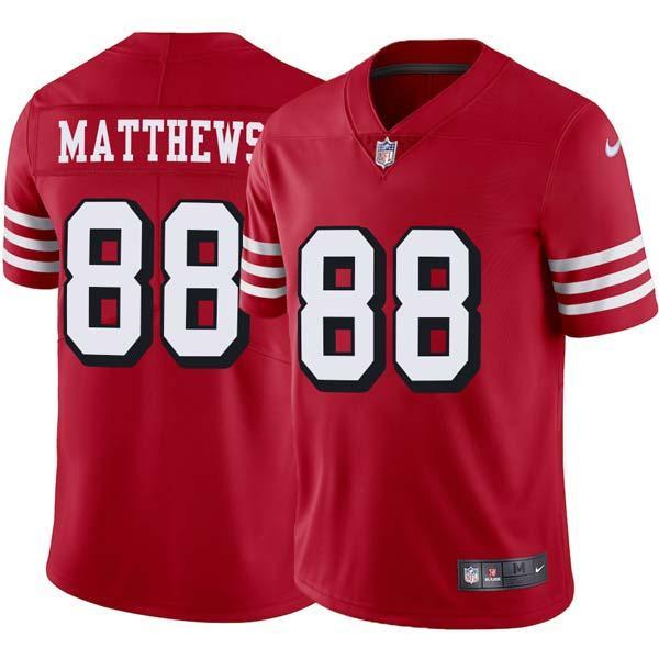 Red Throwback Jordan Matthews 49ers Jersey Custom Sewn-on Patches Mens Womens Youth