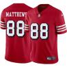 Red Throwback Jordan Matthews 49ers Jersey Custom Sewn-on Patches Mens Womens Youth
